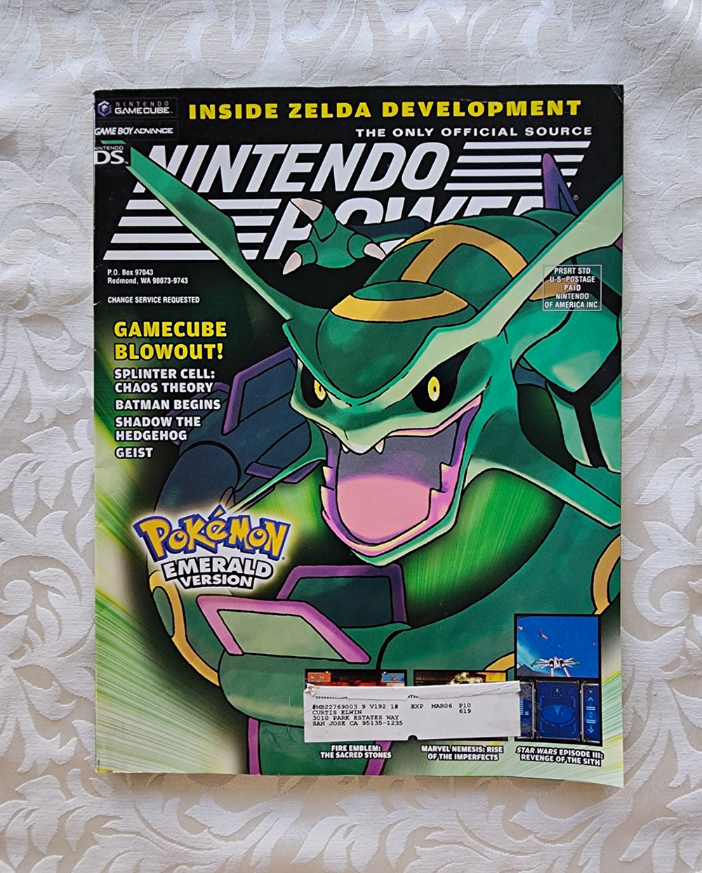 Nintendo Power March 2006 Pokémon Emerald Cover English Illustrated,w/POSTER